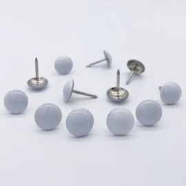 500pcs a lot: D11mmxL17mm White Painted Sofa Upholstery Tacks Wooden Furniture Decorative Tacks Hobnail Thumb Nails Home DIY Upholstery Nails (White Painted)