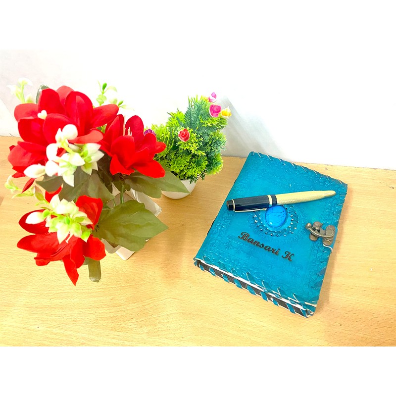 ALCRAFT Leather Handmade Paper Notebook Dairy with Lock for Office/Home