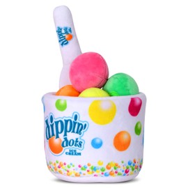 iscream Dippin' Dots 7.5" x 7" Pillow Set with Plushie Spoon and 8 Colorful Dots