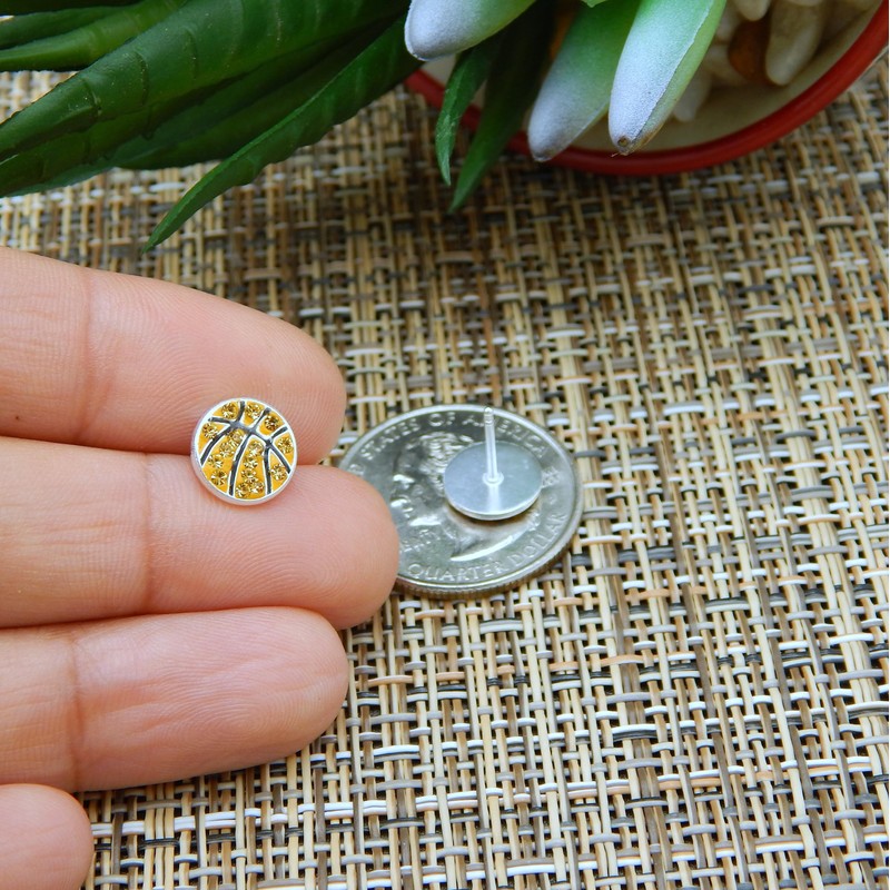 ICYROSE Hypoallergenic Solid 925 Sterling Silver Sports Fan Stud Earrings