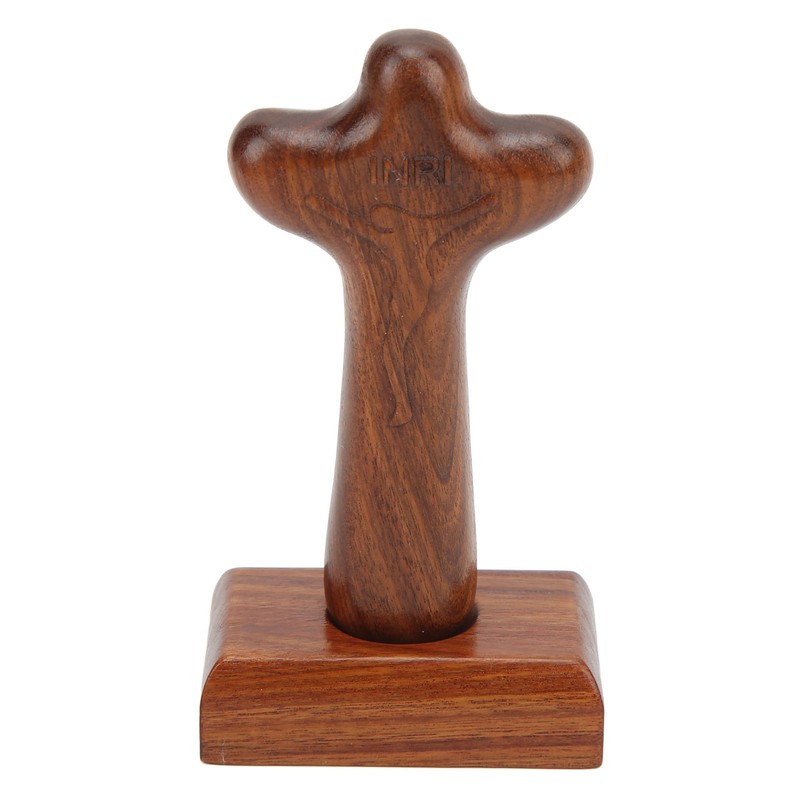 Wood Cross Tabletop Decor Hand Crafted Surface Polishing Sturdy Durable