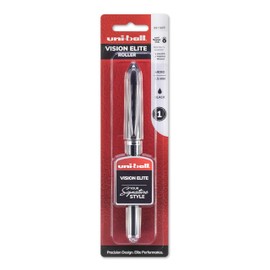 uni-ball Vision Elite Rollerball Pens Fine Point Micro Tip, 0.5mm, Black
