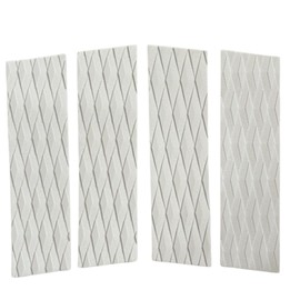 [MIEONLINE] Set of 4 Surfboard Surfing Traction Pads Deck Pads Grips Black White Heavy Duty Waterproof Easy Installation (White)