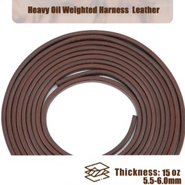 Jeereal Extra Heavy Harness Split Reins, Heavy Oil Weighted,Broken in,Supple Leather Reins, 1/2" x 7' (Brown)