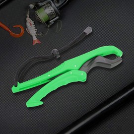 Floating Fishing Gripper Gear ABS Fish Lip Grip Pliers Fish Clip with Adjustable Rope (L-Green)