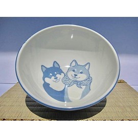 Japanese Shiba Dog Blue 6.3 Inches Diameter Large Rice Bowl Donburi Soup Noodle or Serving Bowl Multipurpose Bowl Chawan from Japan