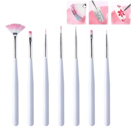 Nail Brushes for Nail Art Brushes,Acrylic Nail Brush,7pcs French Tip Brush Set (White)