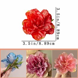 6 PCS Hawaiian Flower Hair Clips for Women 3.5 Inches Rose Barrettes Cute Artificial Flower Clips Anti-slip Hairpin Elegant Boho Hair Accessories for Daily Vacation Party Beach Seaside Wedding