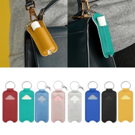 NIHUIFA Fashion Key Chain Lipstick Chapstick Holder Bag Keychain Jewelry Gift Accessory Lip Balm Keyring for Backpack Bag, Black