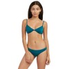 RVCA Women's Standard Solid Shimmer Triangle Bikini Top, Spruce, X-Small