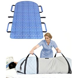 Telison Positioning Bed Pad with Handles, 100% Cotton Shell; Breathable Slide Sheets for Patients to Prevent Bed Sores; Waterproof Draw Sheets for Hospital Bed, 36” x 54”,Checks Pattern