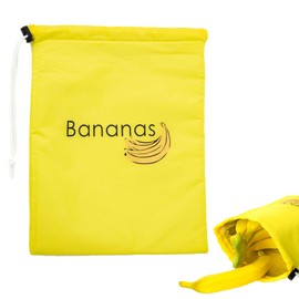 Fascetta Banana Bags for Fridge Keeps Fresher Longer with Drawstring Design Yellow Banana Storage Bag Shockproof and Portable Food Storage Container for Vegetables Fruits Kitchen Picnic Shopping Bags