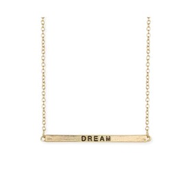 Zad Jewelry Hidden Messages Slide Bar Engraved Dream Necklace (Silver)