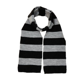 American Trends Winter Scarf for Men Knit Striped Scarf for Fall Long Winter Soft Knit Fashion Classic Neck Scarves Black & Grey