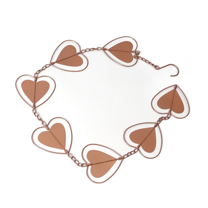 Metal Rain Chain Drainage Function Decorative Heart Shape Wind Chime