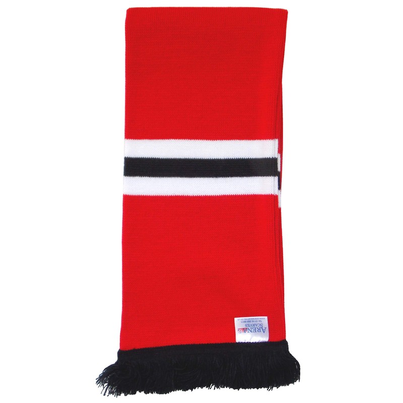 Brentford Supporters Red, White and Black Retro Striped Scarf