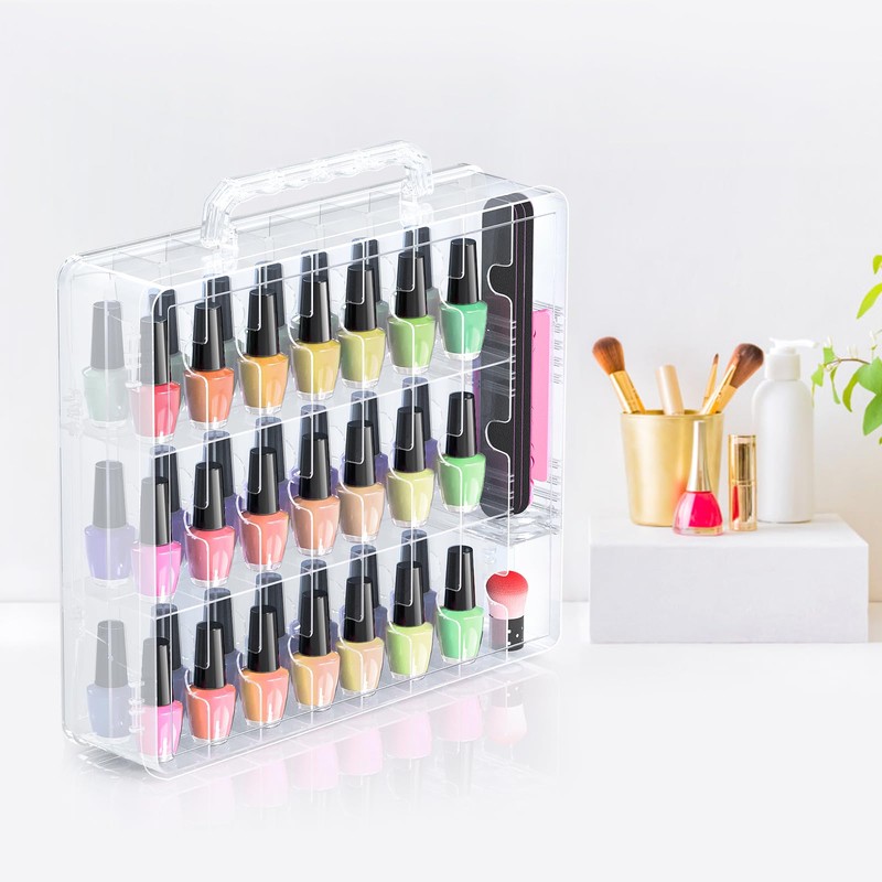 Beloving Nail Polish Organizer, 48 Bottles Transparent Nail Polish Holder