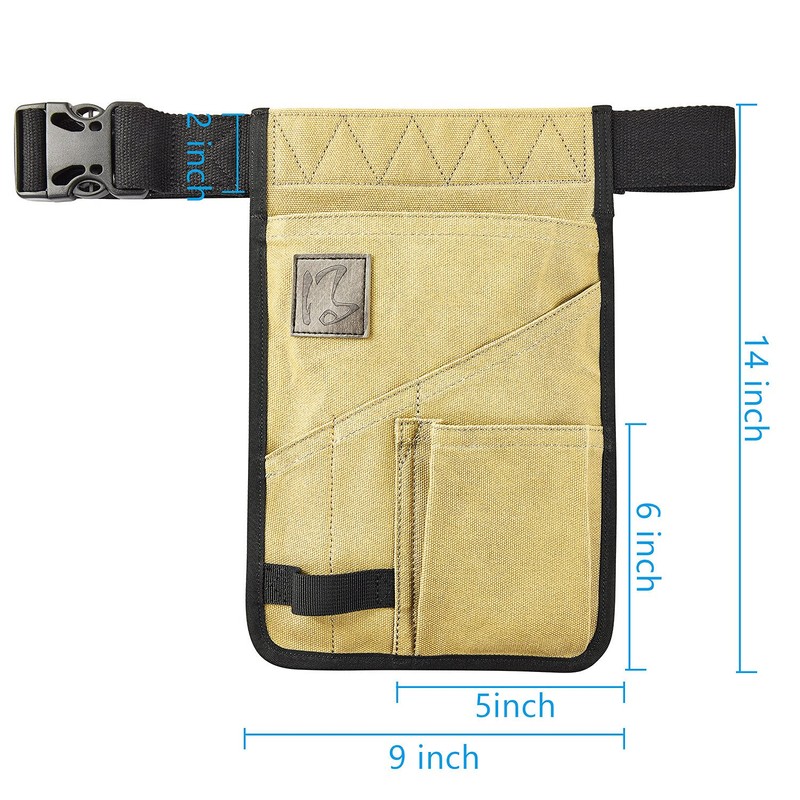Waist Tool Bag,5-Pocket Single Side Tool Belt Pouch Work Apron