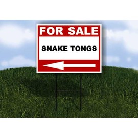 SNAKE TONGS For Sale White Red Black Left Arrow 1 Single Sided 18x24 in Yard Road Sign w/Stand