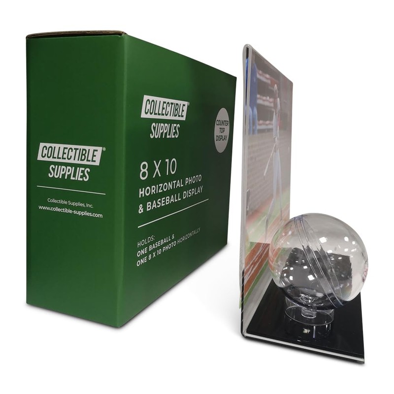 Acrylic Single Baseball Display Case with Horizontal Photo Holder