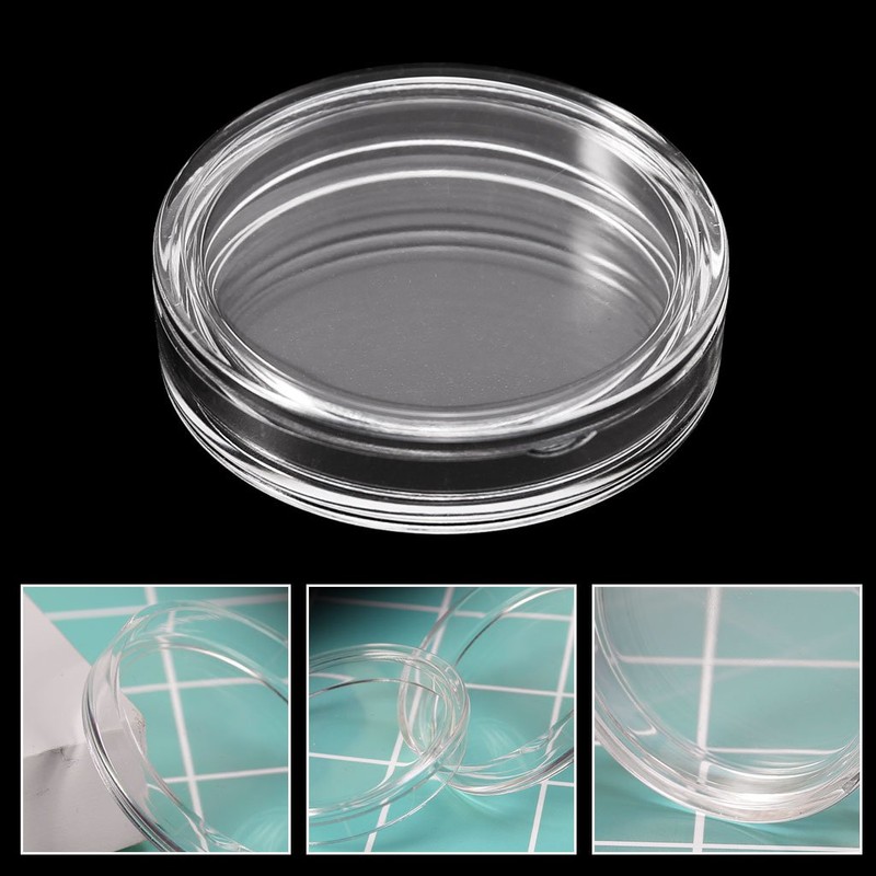 JAGETRADE 38.6mm Clear Round Acrylic Coin Capsule Storage Box Holder