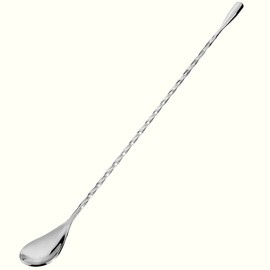 Cocktail Spoon Silver, 11.8 inches Stirrer, Long Mixing Spoon, Stainless Steel Spiral Long Handle Cocktail Mixer Spoon for Cocktail Shakers, Tall Glasses and Pitchers