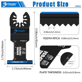 PAYA Multitool Saw Blades Oscillating Professional Blades 44 mm Carbide Saw Blade for Heavy Metals Nails Aluminium Pipes Wood Copper and Other Hard Materials 5-Piece PY227