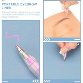 PartyKindom Lápiz de Bordado para Cejas 1Mm Color Rosa Punta Única para Diseño Preciso en Maquillaje Profesional