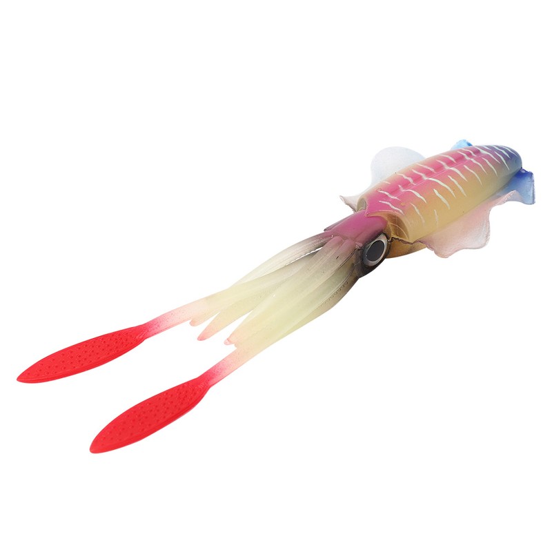 PVC Artificial Simulation Soft Squid Jig Shape Luminous Lure Fish