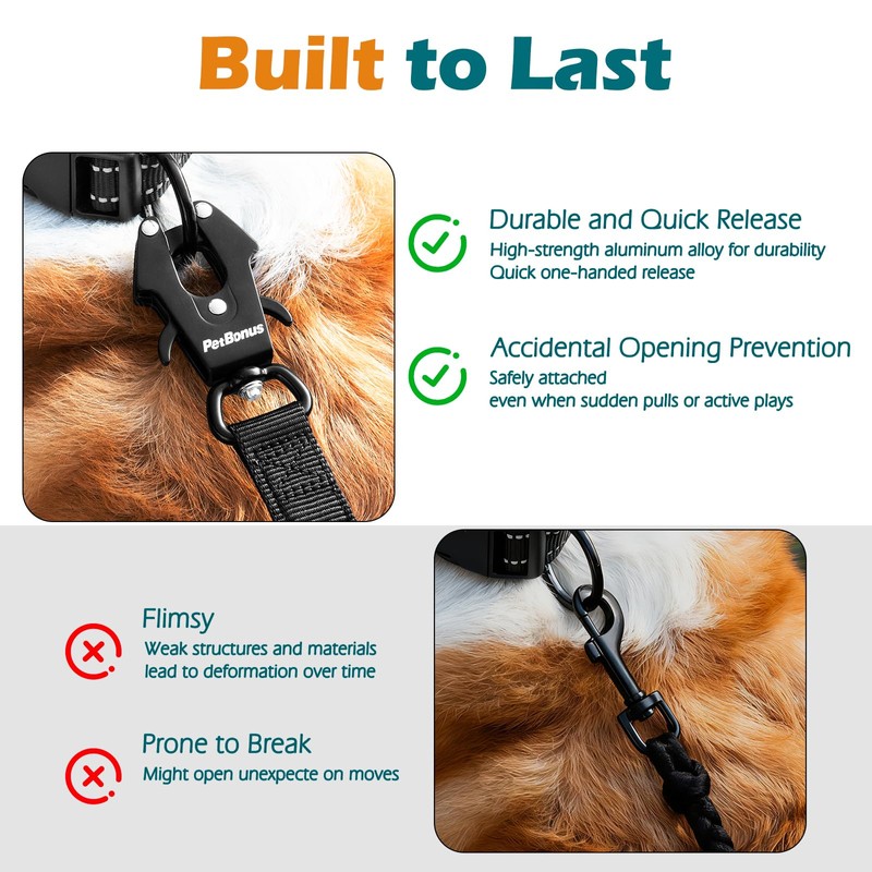 PetBonus 2 Pcs Frog Clip Dog Leash Clasp, Quick Release