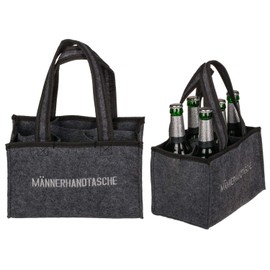 Out of the Blue 713163 Men's Felt Handbag with 6 Compartments, Approx. 24 x 15 cm.