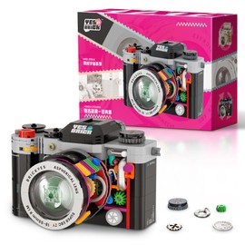 Vziimo Retro Camera Mini Building Set Black, Classic Vintage Camera Model, Gift Idea for Teens Adults, Collectible Camera Kit for Photography Lover(556 pcs)