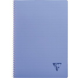 Clairefontaine - 328125C Collection Linicolor Fresco, spiral notebook, A4 21x29.7 cm, 100 small square pages, transparent polypropylene cover, Assorted colors, 1 piece