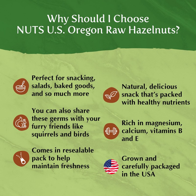 NUTS U.S. - Oregon Hazelnuts (Filberts) | Raw and Unsalted