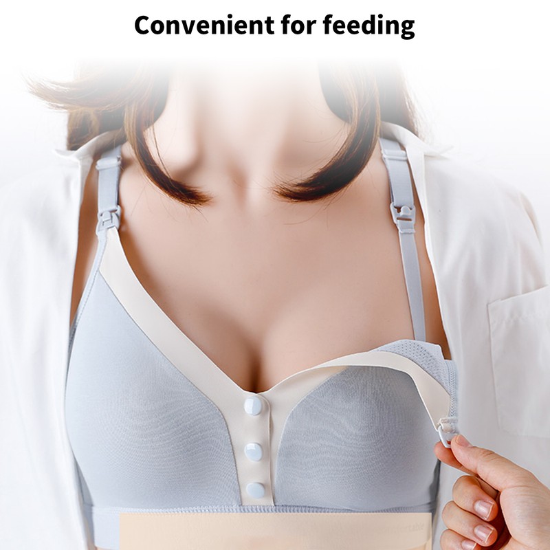Wireless Nursing Bra V Shape Breastfeeding Breathable Maternity Bra with