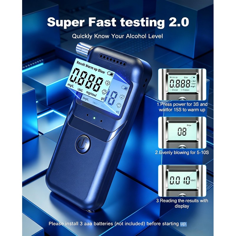 Breathalyzer, 2026 Upgraded Breathalyzers for Alcohol with LCD Digital Display,