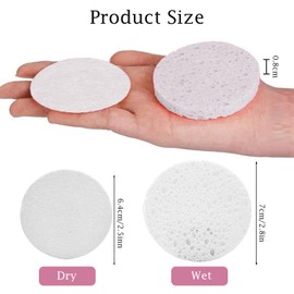 10 Count Facial Sponges Cleansing, Compressed Face Sponges Cleansing Natural Wood Pulp for Makeup Removal Exfoliating(2.5 Inch) (Blue)