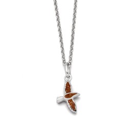 DUR K2768 Women's Necklace Seagull Amber Sand 925 Silver Length Approx. 420 mm, Sterling Silver, Amber