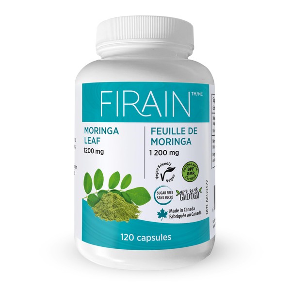 Firain Moringa Oleifera Leaf Canadian Made 600mg capsules - Natural