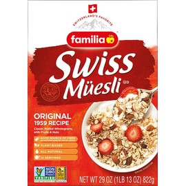 Familia Swiss Muesli Cereal, Original Recipe with Fruit and Nuts - Enjoy Hot, Cold or as Overnight Oats, 29 oz (Pack of 6)