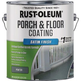 Rust-Oleum 320418 Porch &, Floor Coating, Satin, Pewter, 1-Gallon