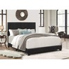Crown Mark Erin Upholstered Panel Bed in Black, Queen