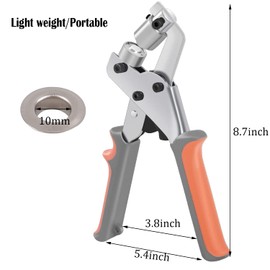 Yorkmills Eyelet Punch Kit Grommet Tool Kit Hole Punch Pliers Handheld Eyelet Press for Fabric Portable Manual Puncher with 500pcs Silver Grommets of 3/8 Inch (10mm)