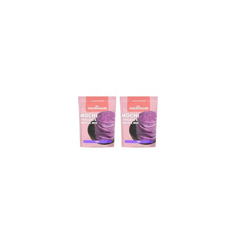 Mochi Foods Ube Mochi Pancake and Waffle Mix, 8 oz,
