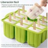 Moldes para Paletas de Hielo Silicona 12 Cavidades, Molde de