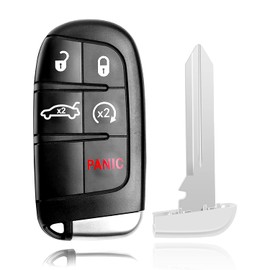 5btn Key Fob Replacement for Chrysler 300 Dodge Charger Challenger 2019 2020 2021 / Chrysler 200 2015-2017 Proximity Smart Key Car Keyless Entry Remote Control Original 4A-Chip FCCID: M3M-40821302 1pc