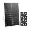 30W Solar Panel Powered Light Dual Fans with Adjustable Angle