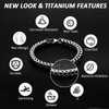 SanThree Solid Pure Titanium Link Bracelets for Men 7mm Welded