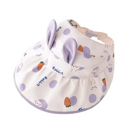 [Bansusu] ベビーキャップ うさぎプリント ベビー 帽子 通気性が良い 日焼け止め かわい 紫外線 つば広 日除け帽子 女の子 赤ちゃん UVカット