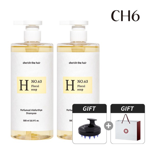 CH6 Perfumed Alofolia Shampoo 500ml 2pcs (+shampoo brush &amp; shopping bag) Floral Soap